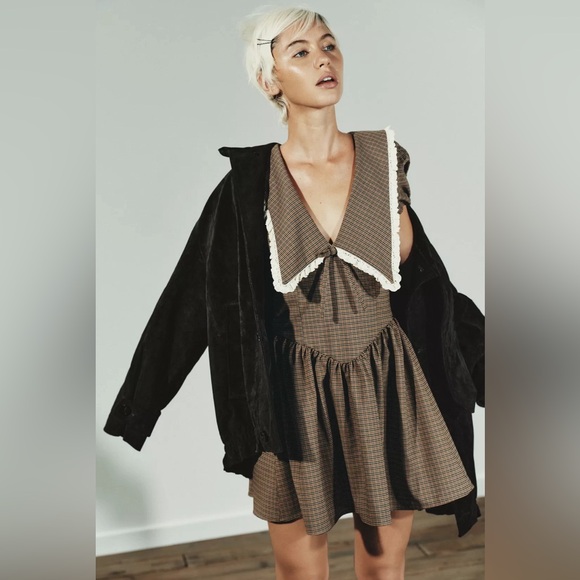 NWT ZARA PLAID PETER PAN COLLAR DRESS SIZE XS - Picture 3 of 10